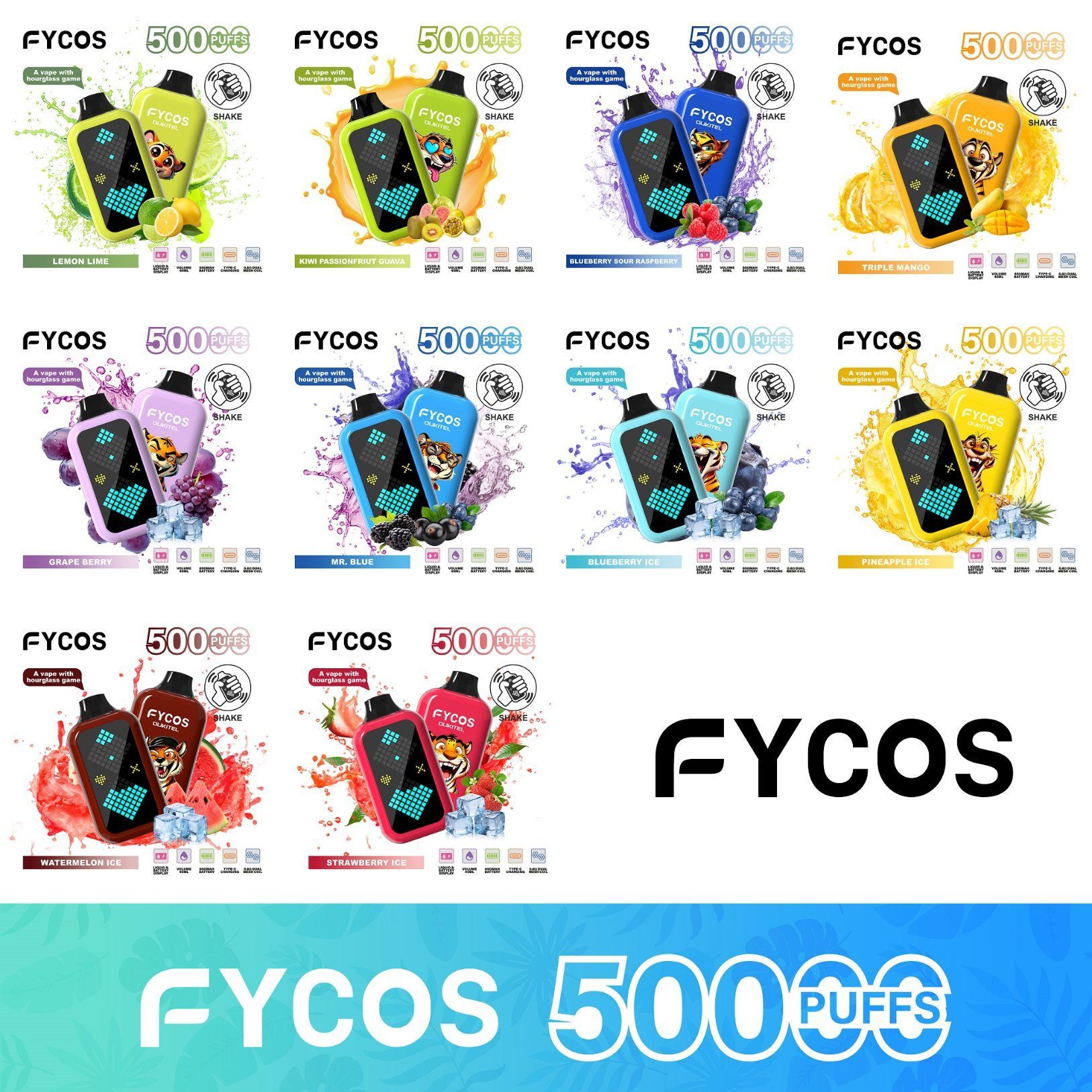 Fycos Player Disposable Electronic Cigarette Wholesale Vapor Vaper E Vape