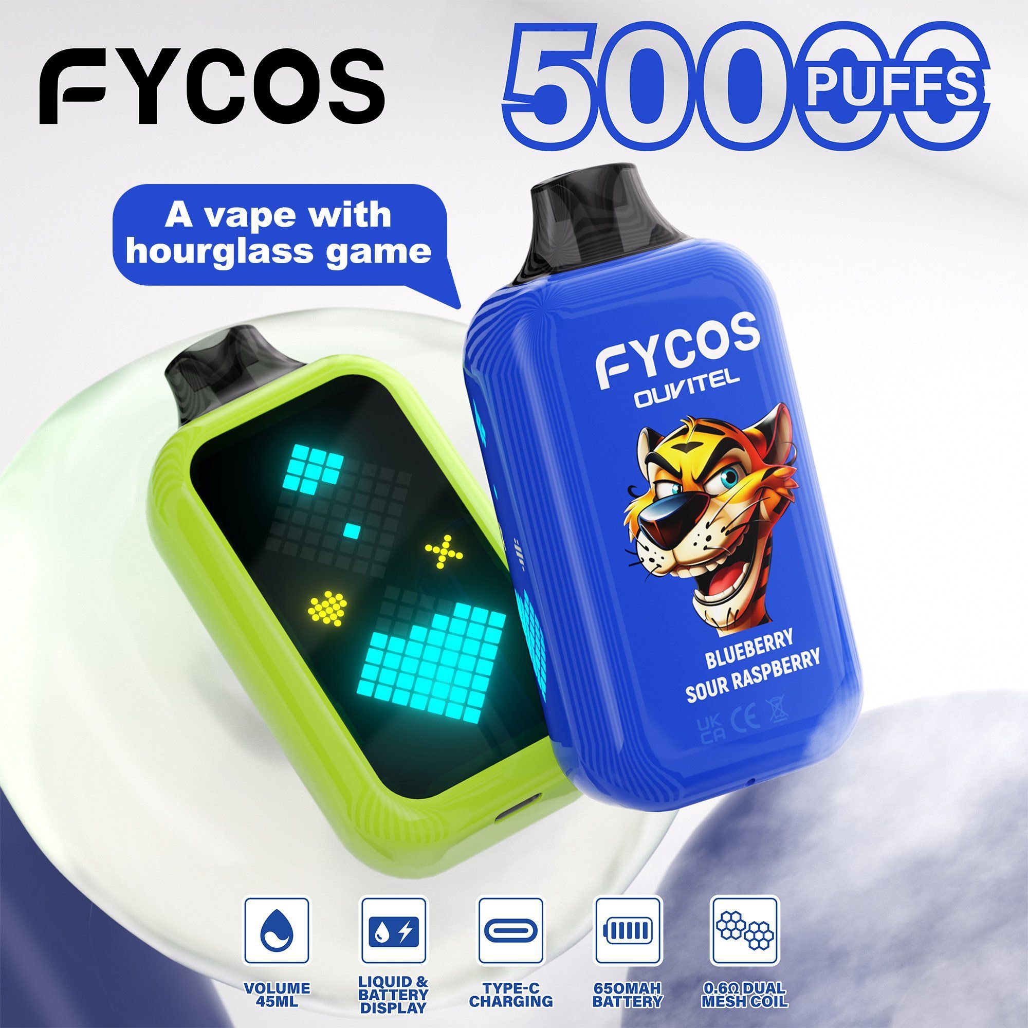FYCOS Player 50000 Puffs Disposable Vape with Digital Display & Mesh Coil