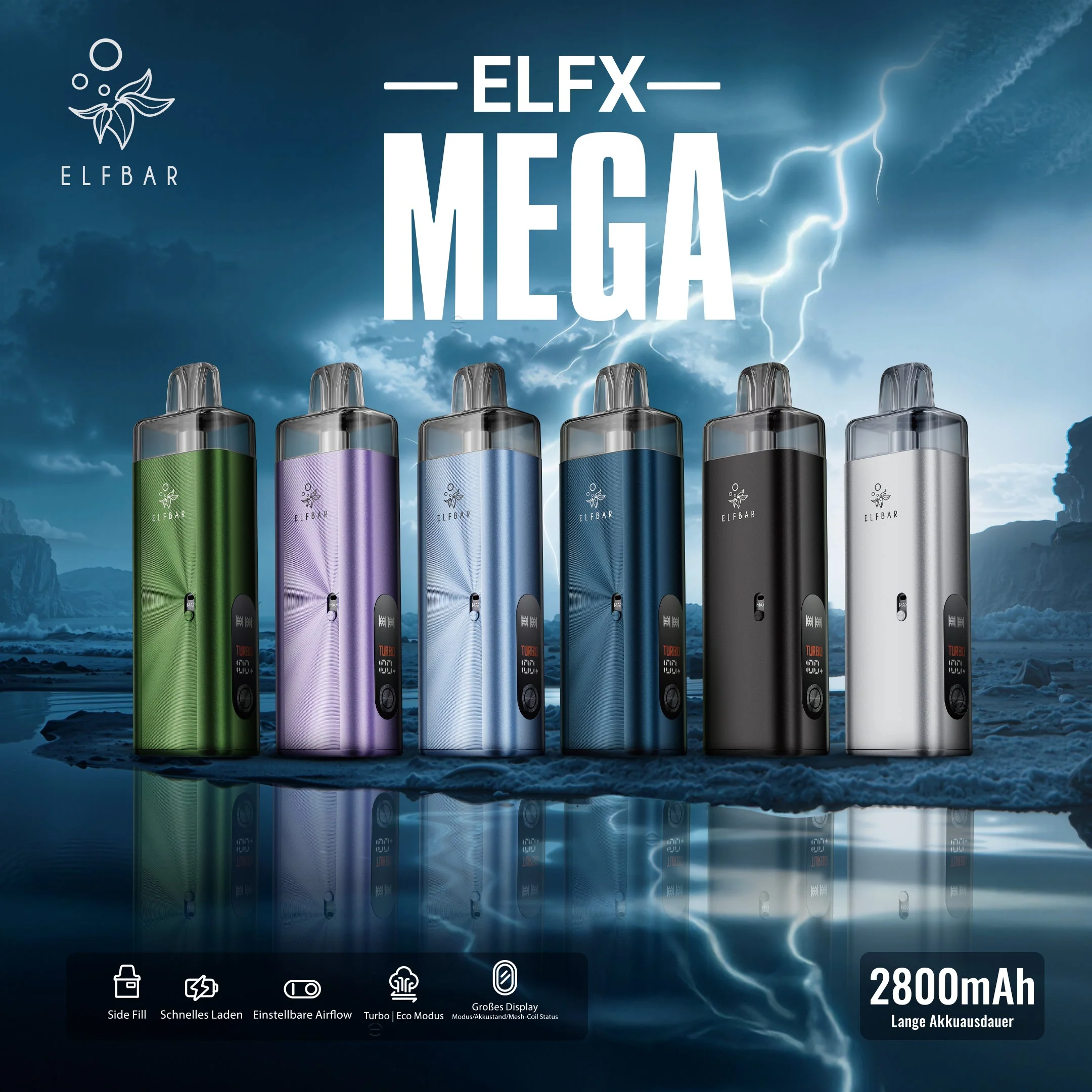 Elfbar ELFX Mega Base Device Pod System 2800 mAh Battery vape