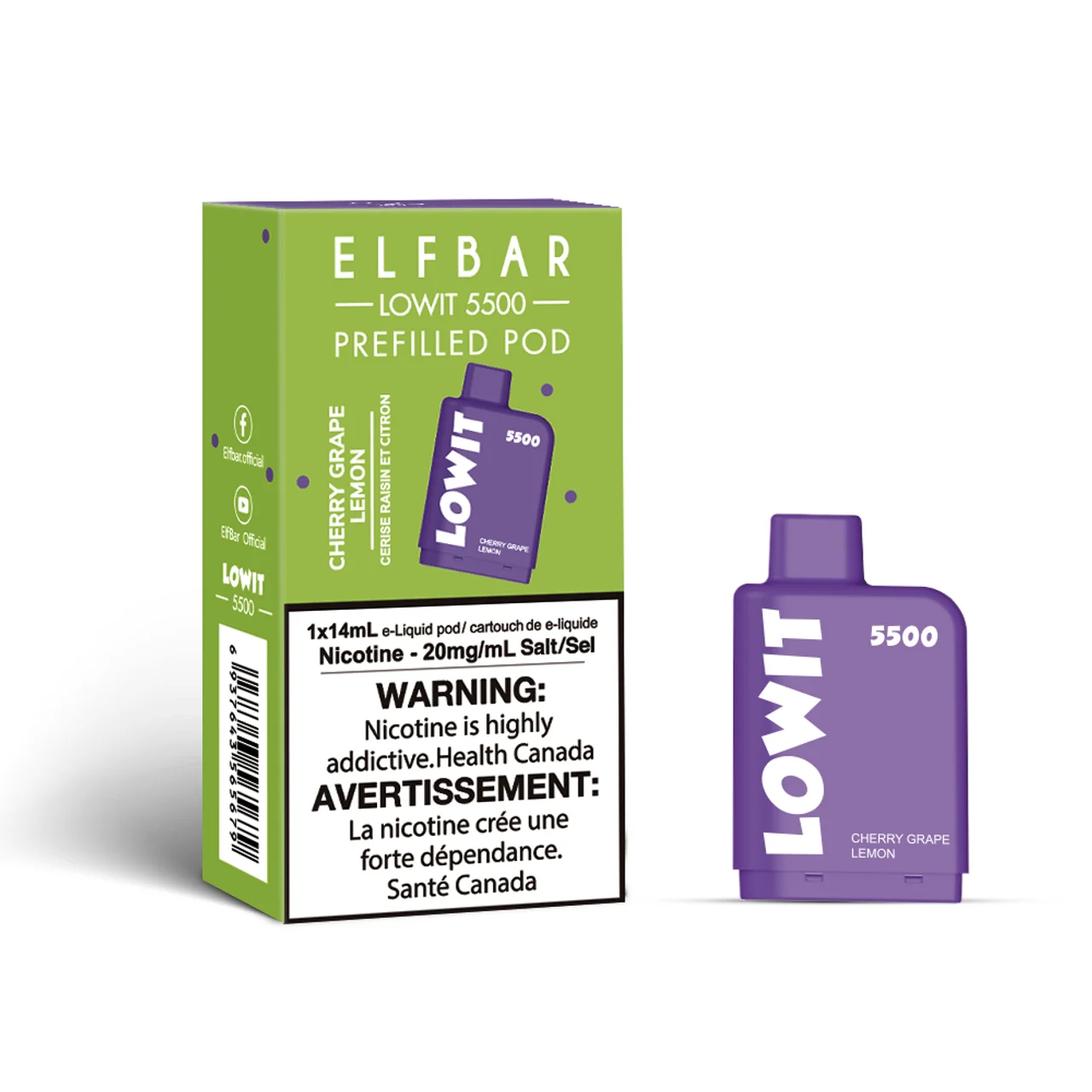 ELFBAR LOWIT 5500 Puffs | Liquid Pod Cartridge Vape (2% 5% nic)