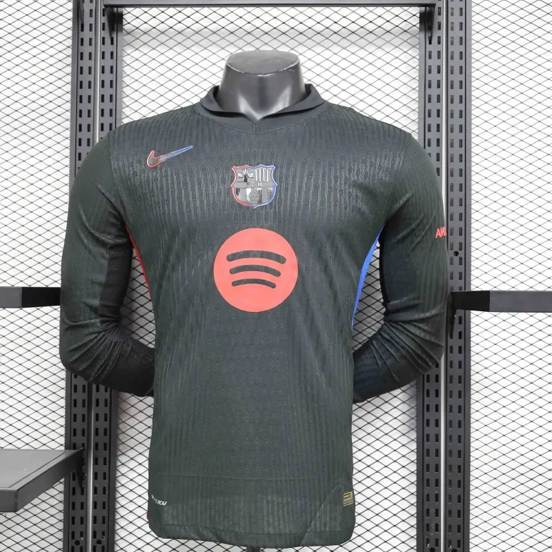 24-25 Barcelona Away Long Sleeve Kit Player Version Shirt Soccer Jersey