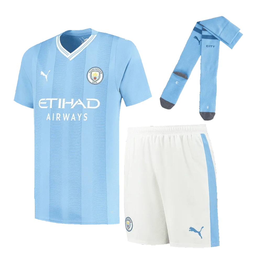 2023/24 Manchester City Home Whole Kit(Jersey+Shorts+Socks)