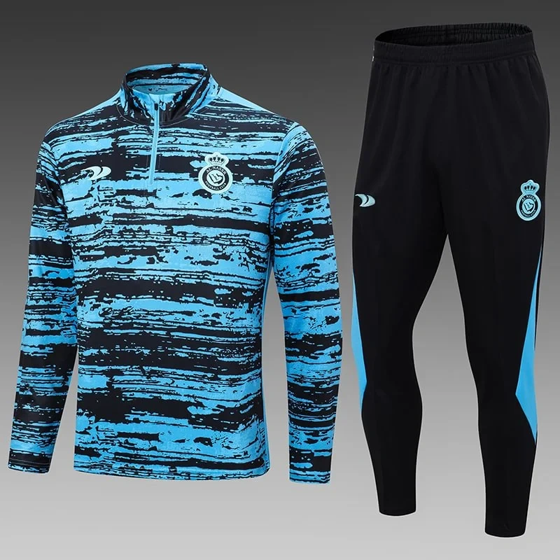 2024/2025 Al-Nassr Half-Pull Training Suit Blue Black Football Shirt
