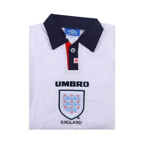 1998 England Retro Long Sleeve Jersey Home Replica World Cup