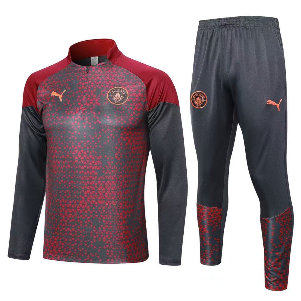 Manchester City Zipper Sweatshirt Kit(Top+Pants) 2023-24