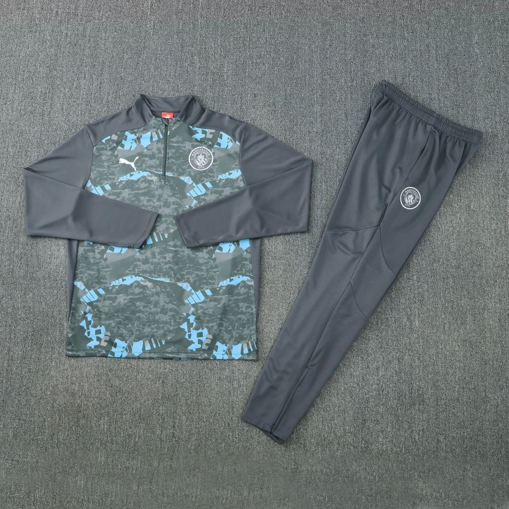 Manchester City Authentic Training Kit (Sweatshirt+Pants)Grey 2025-26