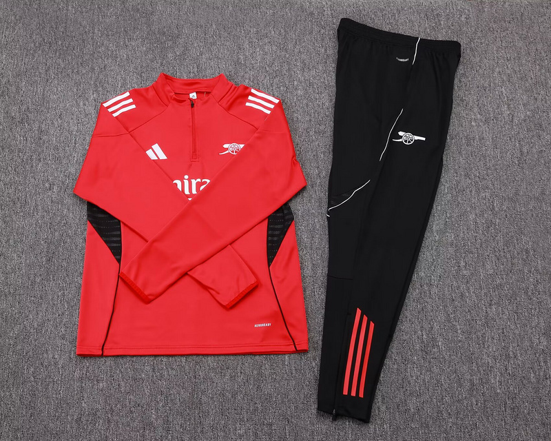 25-26 Arsenal Red Training Kits Long Football Tracksuits
