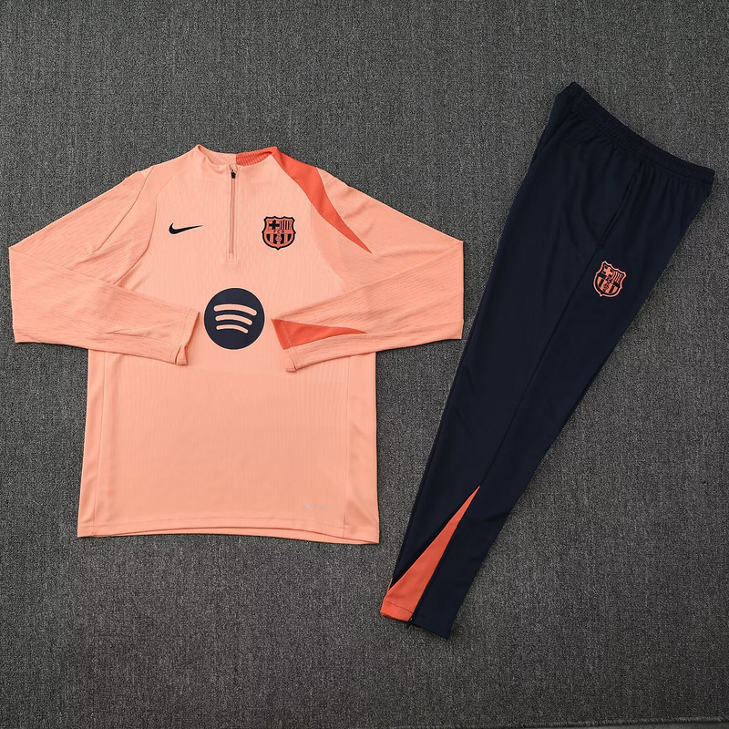 25-26 Barcelona Orange Training Kits Long Football Track suits
