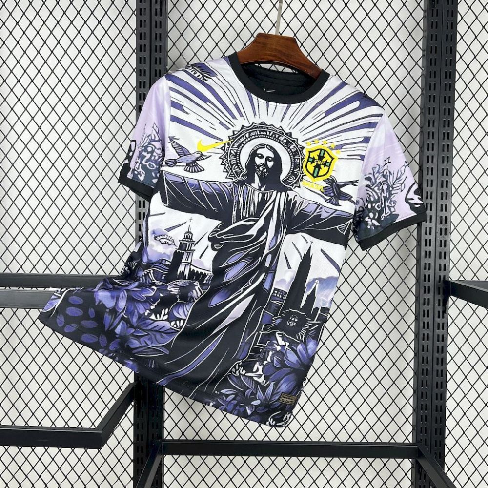 2025 Brazil Cristo Redentor White&Black Special Edition Football Shirt -Fan edition