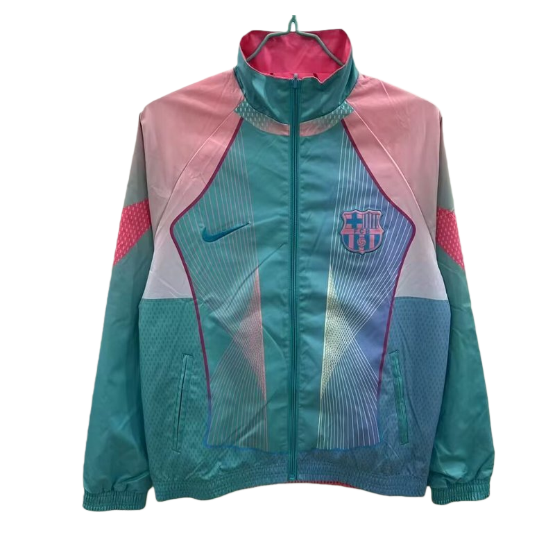 25-26 Barcelona Pink&Blue Training Windbreaker Double-Sided Jackets
