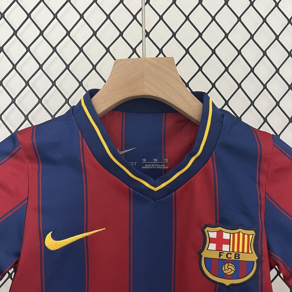 09-10 Barcelona Home Retro Kids Football Jersey Kit