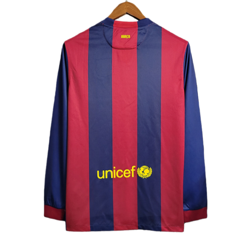 14-15 Barcelona Retro Home Long Sleeve Football jersey