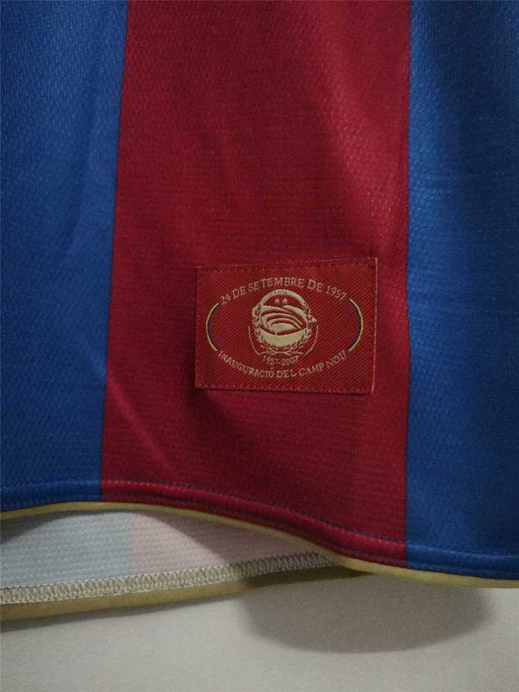 07-08 Barcelona Retro Home Long sleeves 50-Years Anniversary Football jersey