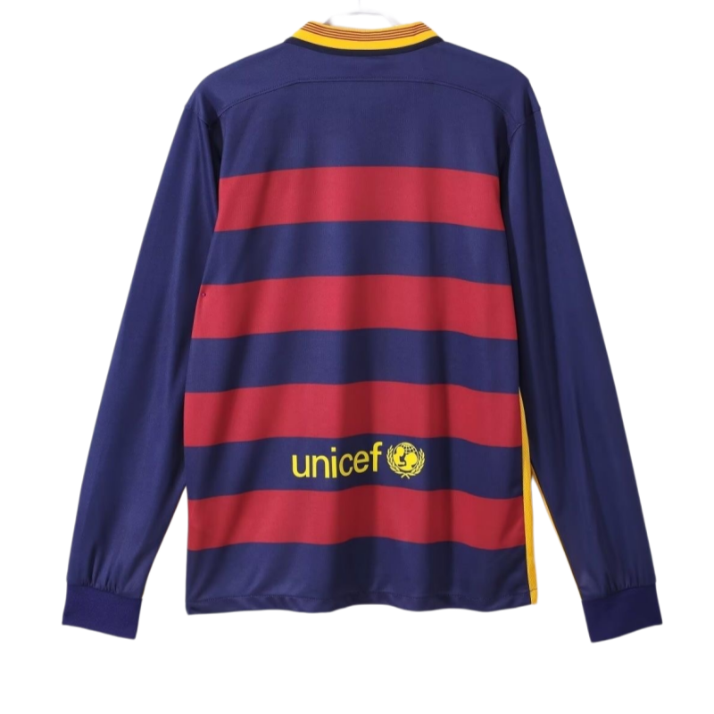 15-16 Barcelona Retro Home Long Sleeve Football jersey Fan Version
