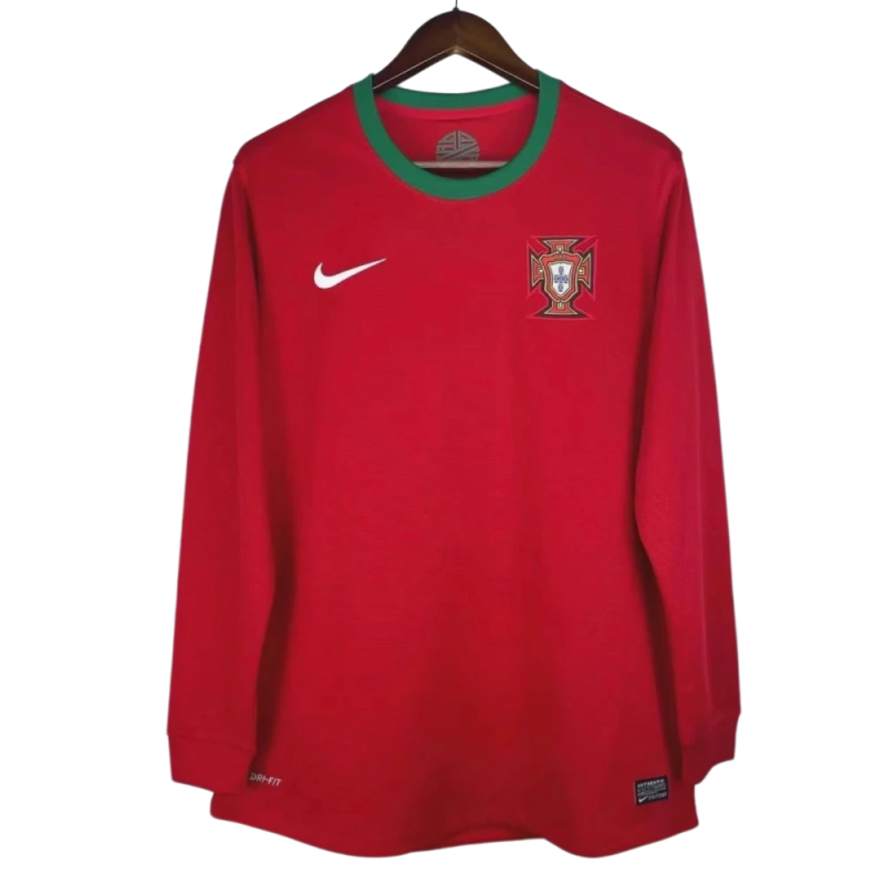 2012 Portugal Retro Home Long Sleeve Soccer Jersey