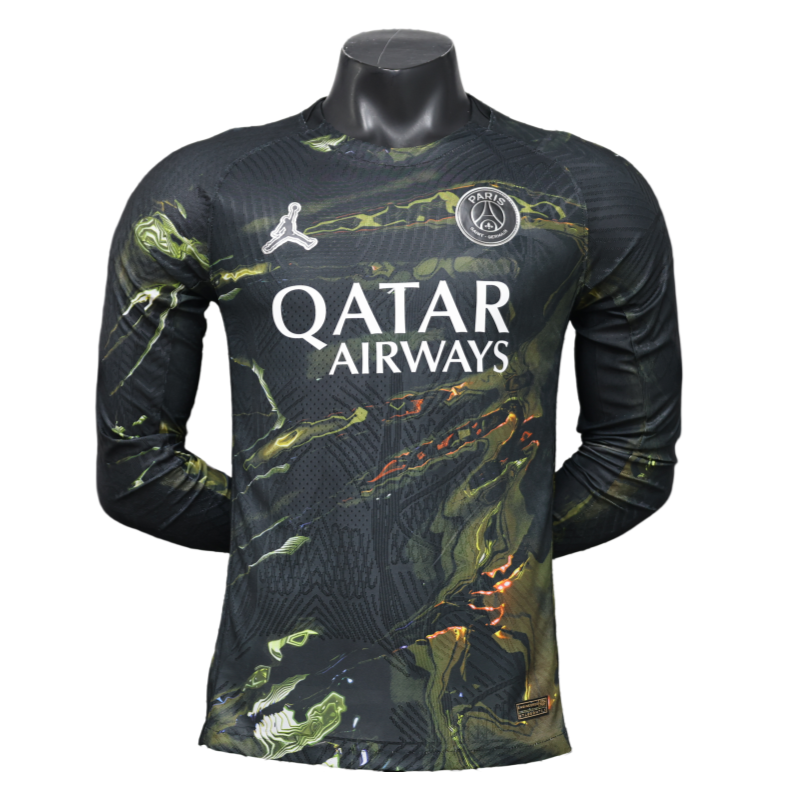 PSG 2025-26 Night Edition Away Long Sleeve Kit & Jersey Fan Version