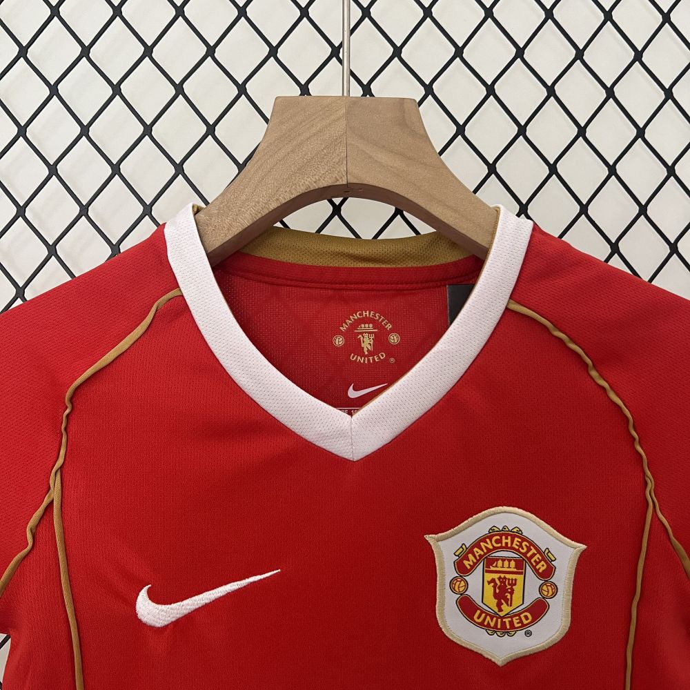 Manchester United 06-07 Home Retro Kids Kits Children Sets Football Jerseys