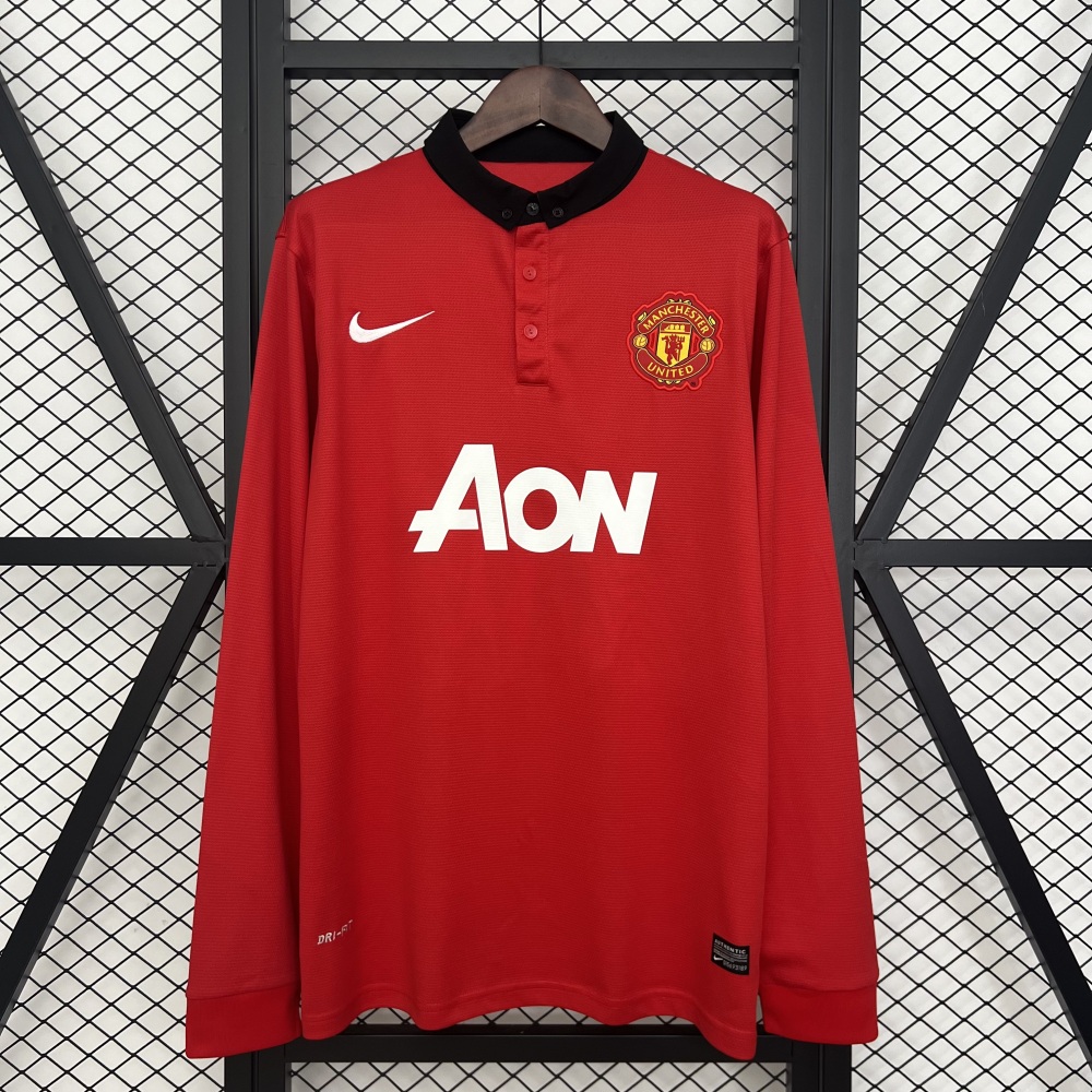 Manchester United Retro Home Long Sleeve Football Jersey Shirt 2013/14