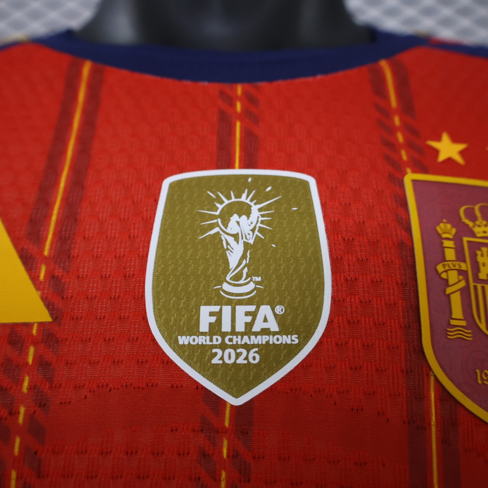 2026 Spain World Cup Champion 2 Stars Home short sleeved jersey Player version