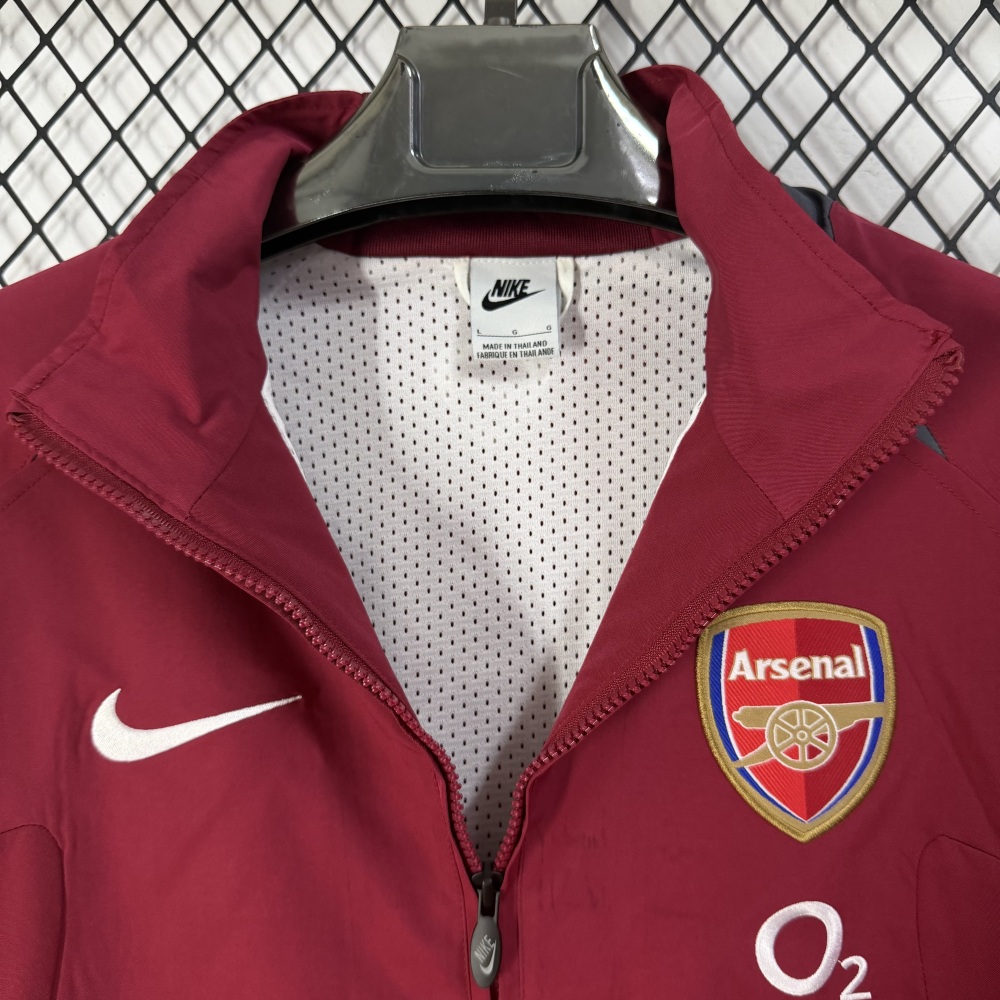 26-27 season Arsenal wine red retro jacket casual windproof jacket