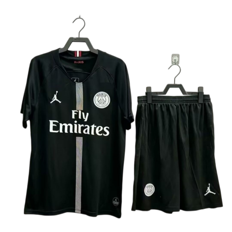 18-19 Jordan PSG Black Football Shirt - Set