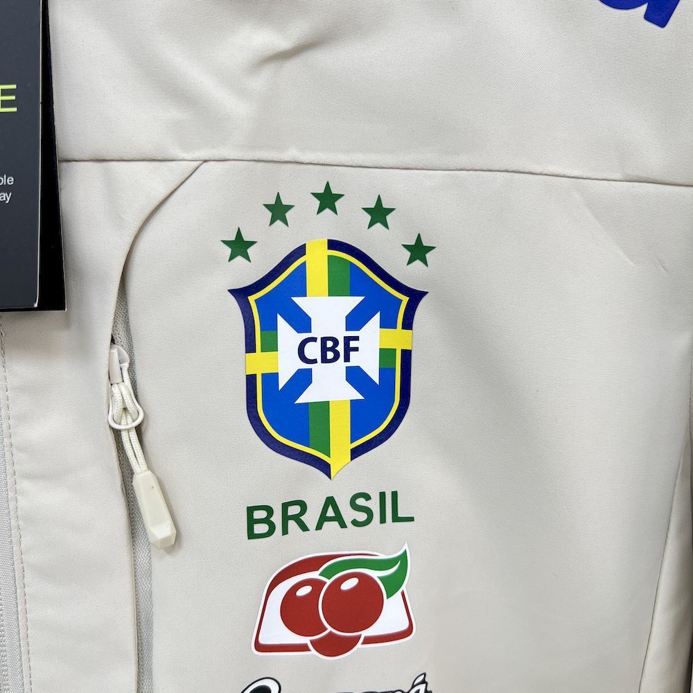 2026 Brazil beige joint training suit windproof jacket