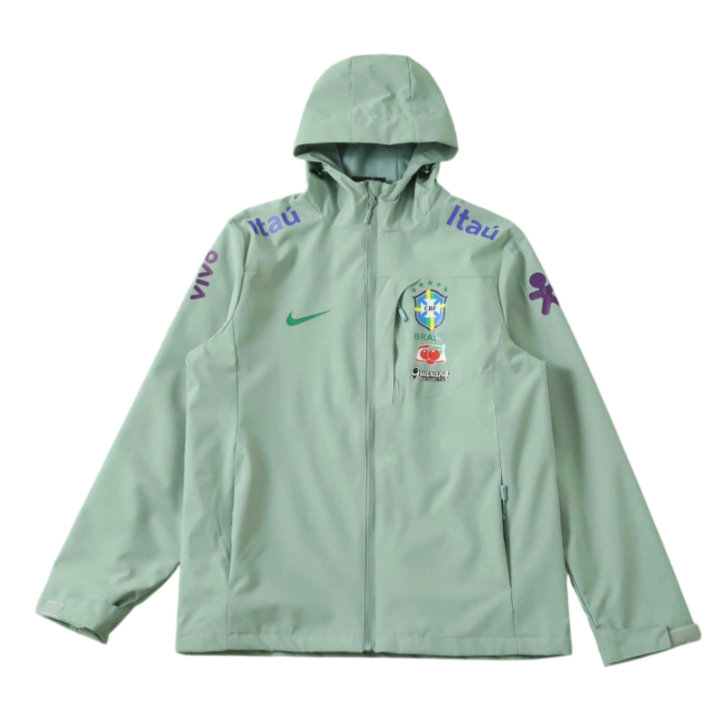 2026 Brazil Light Green Joint Training Jacket Windproof Jacket