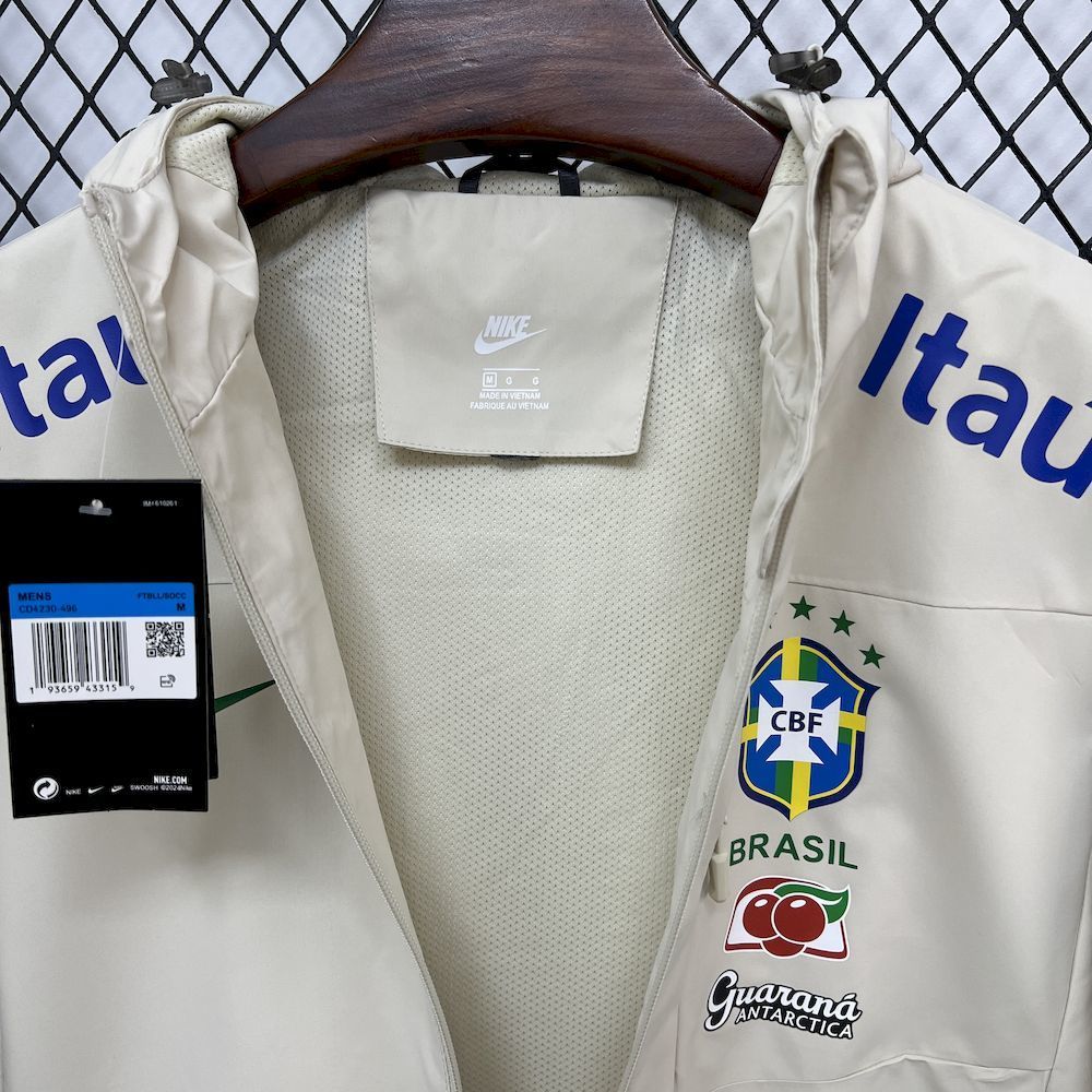 2026 Brazil beige joint training suit windproof jacket