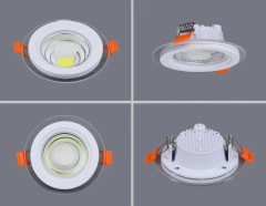 Round LED Recessed Downlight, Transparent Bezel High Lumen COB Indoor Ceiling Lamp,MY SHOP,Round LED Recessed Downlight, Transparent Bezel High Lumen COB Indoor Ceiling Lamp