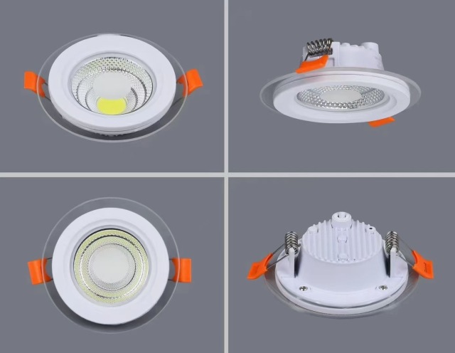 Round LED Recessed Downlight, Transparent Bezel High Lumen COB Indoor Ceiling Lamp,MY SHOP,Round LED Recessed Downlight, Transparent Bezel High Lumen COB Indoor Ceiling Lamp