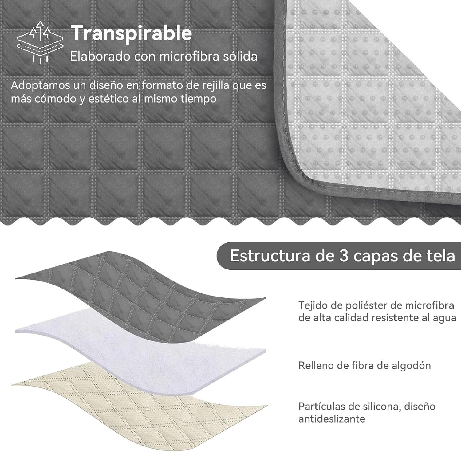 KACOTA 3 Piece Armchair Covers, Waterproof Anti-scratch Non-slip Washable Room Covers for Sofa, Super Soft and Elastic Fabric with Adjustable Buckle, Sofa Cover for Pets