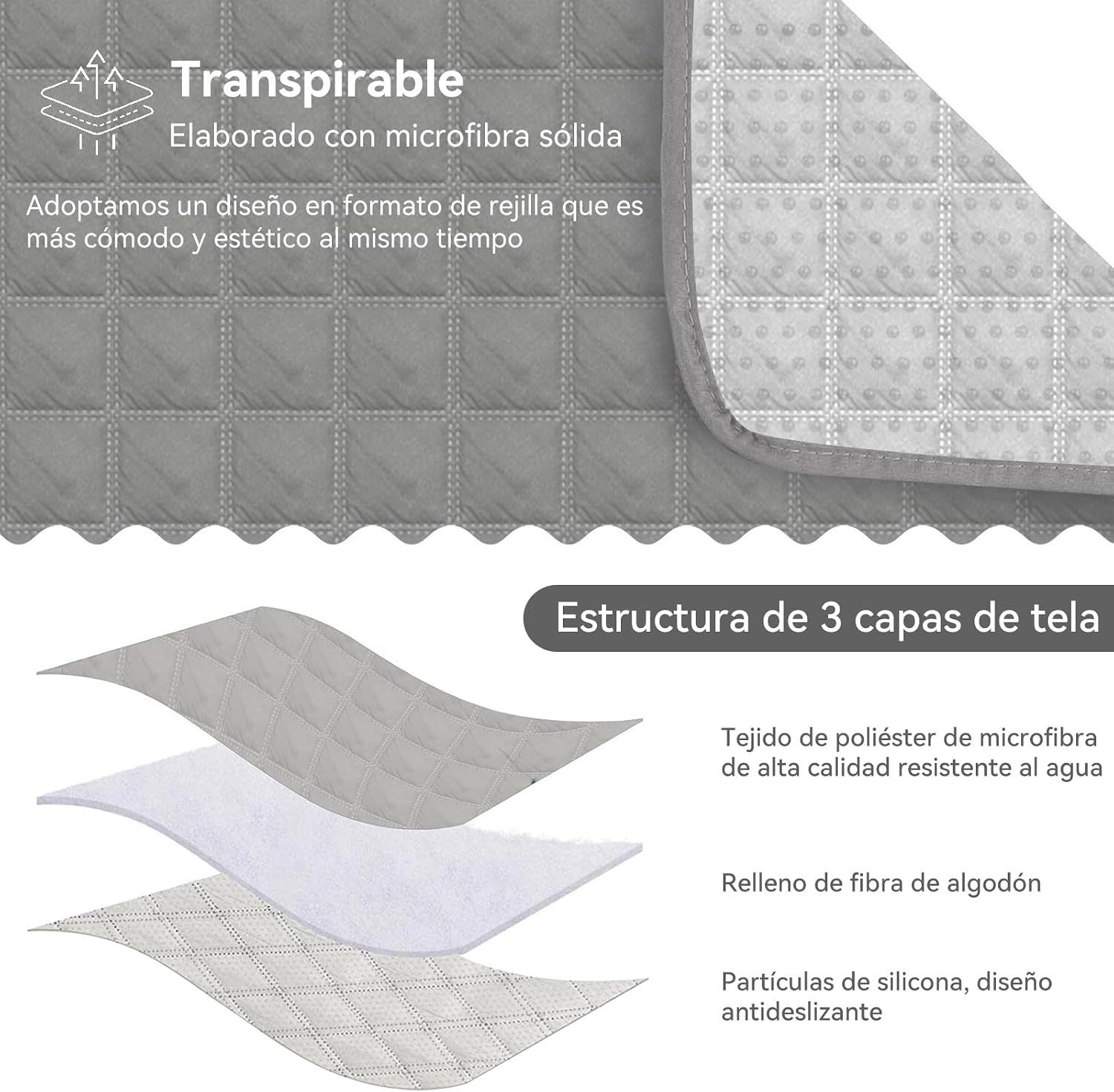 KACOTA 3 Piece Armchair Covers, Waterproof Anti-scratch Non-slip Washable Room Covers for Sofa, Super Soft and Elastic Fabric with Adjustable Buckle, Sofa Cover for Quilted