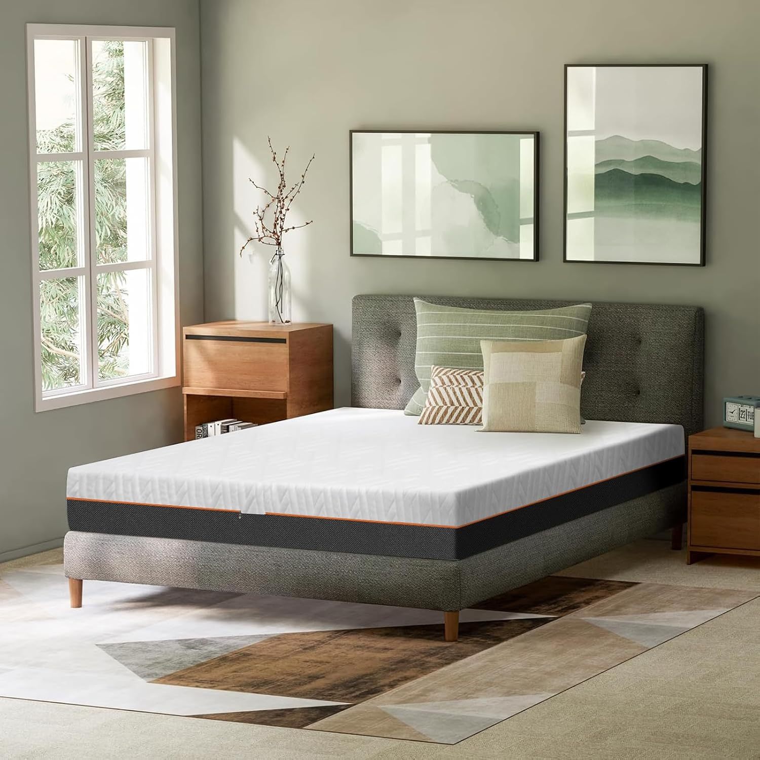 FURRIFIC Memory Foam Mattress with Cooling Gel, Medium Firmness, Pressure Relief (White, King, 30, 30, Centimeters)