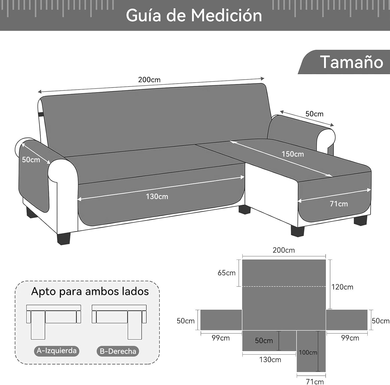 LINGLUCKY Sofa Cover in Super Soft and Elastic Fabric, Water Repellent (Light Grey)