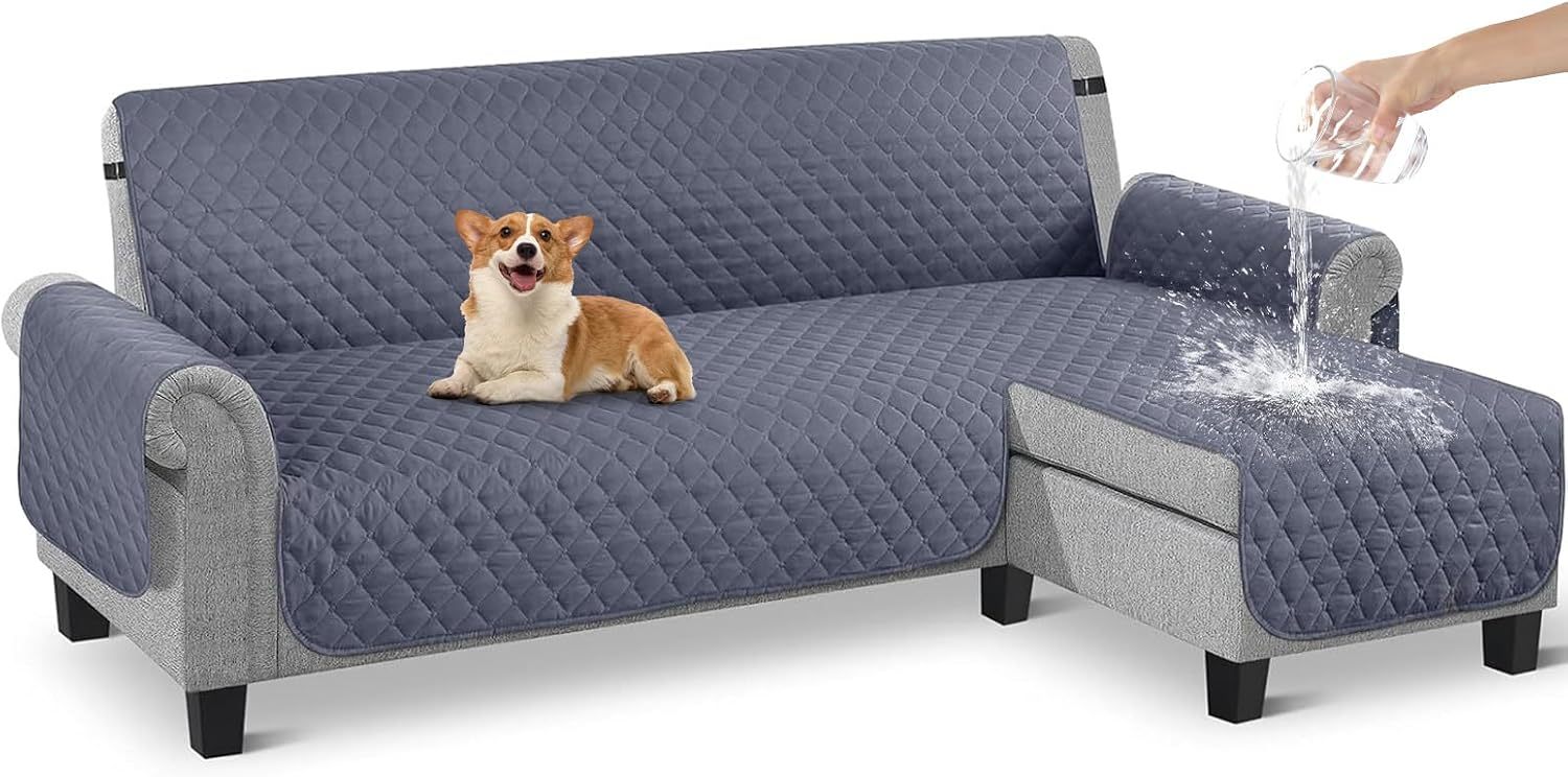 LINGLUCKY Sofa Cover made of Super Soft and Elastic Fabric, Water Repellent (Bluish Grey)