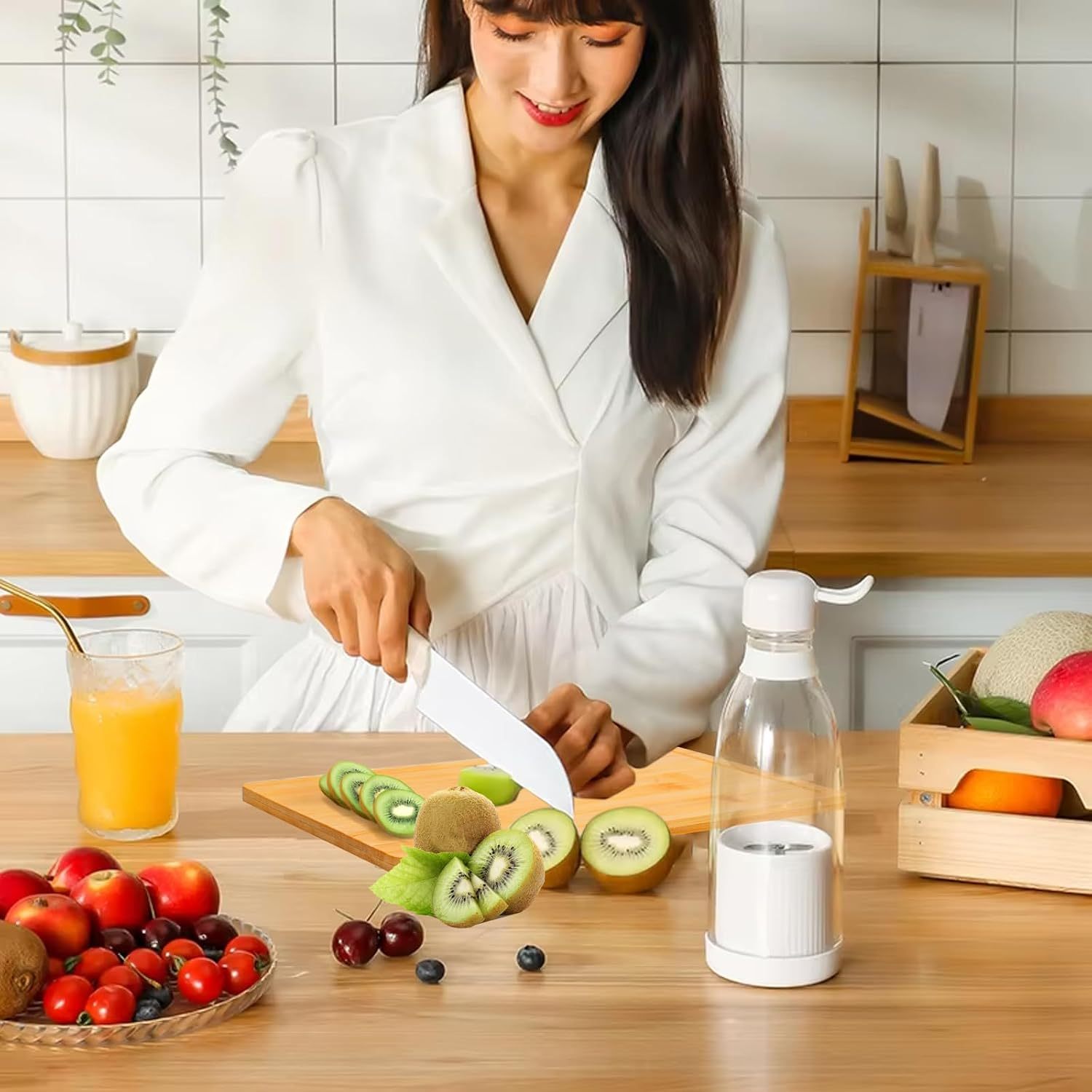 GARUISKY Set of 4 Kitchen Cutting Boards with Stand, Chopping Board Ideal for Meat, Cheese, Vegetables and Fruits, Kitchen Tools and Gadgets for Food Preparation, For Chef and Home