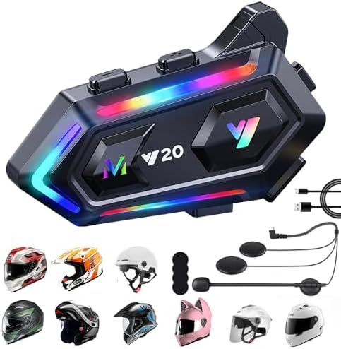 KACOTA 2023 Updated Motorcycle Bluetooth Headset with Microphone, 25 Hours of Continuous Use, IPX6 Waterproof Sports, Can Connect 2 Mobile Phones [Not a Helmet Intercom]