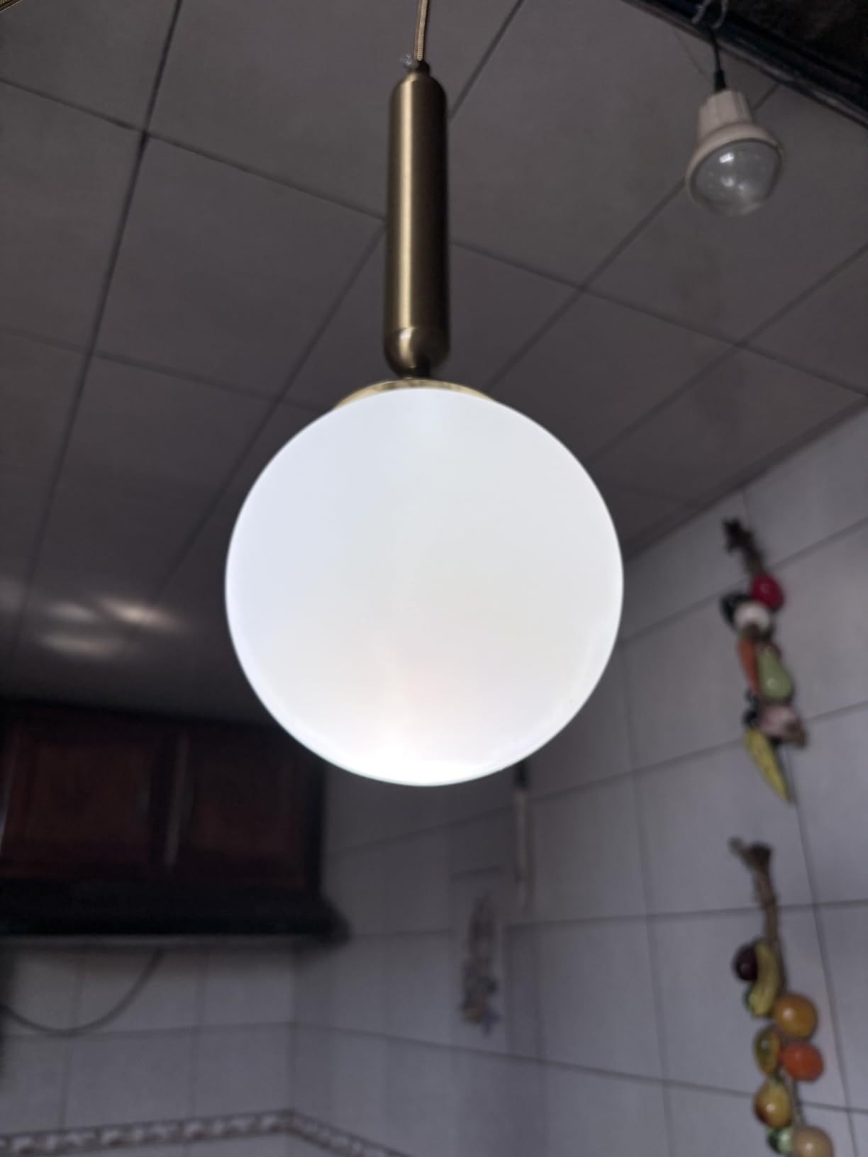 Dopwii Glass Sphere Ceiling Lamp, Modern Sputnik Chandelier with Adjustable Cable, Semi Flush Mount Pendant Light for Bedroom, Dining Room and Kitchen, E26/E27 Base (Black)
