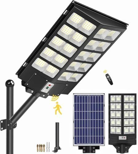 Dopwii 1800W Outdoor Solar Lamps, 800 LED Outdoor Solar Spotlight, Outdoor Solar Lamp Motion Sensor with Control, 3 Solar Light Modes, Outdoor Solar Street Light for Garage Path