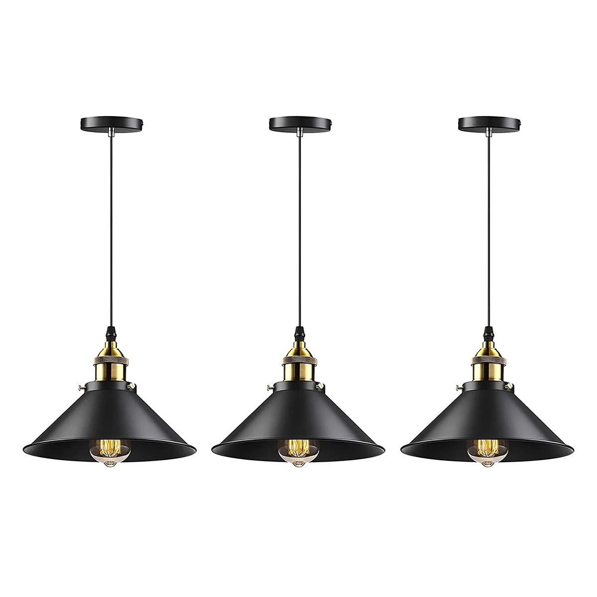 Dopwii Glass Sphere Ceiling Lamp, Modern Sputnik Chandelier with Adjustable Cable, Semi Flush Mount Pendant Light for Bedroom, Dining Room and Kitchen, E26/E27 Base (Black)