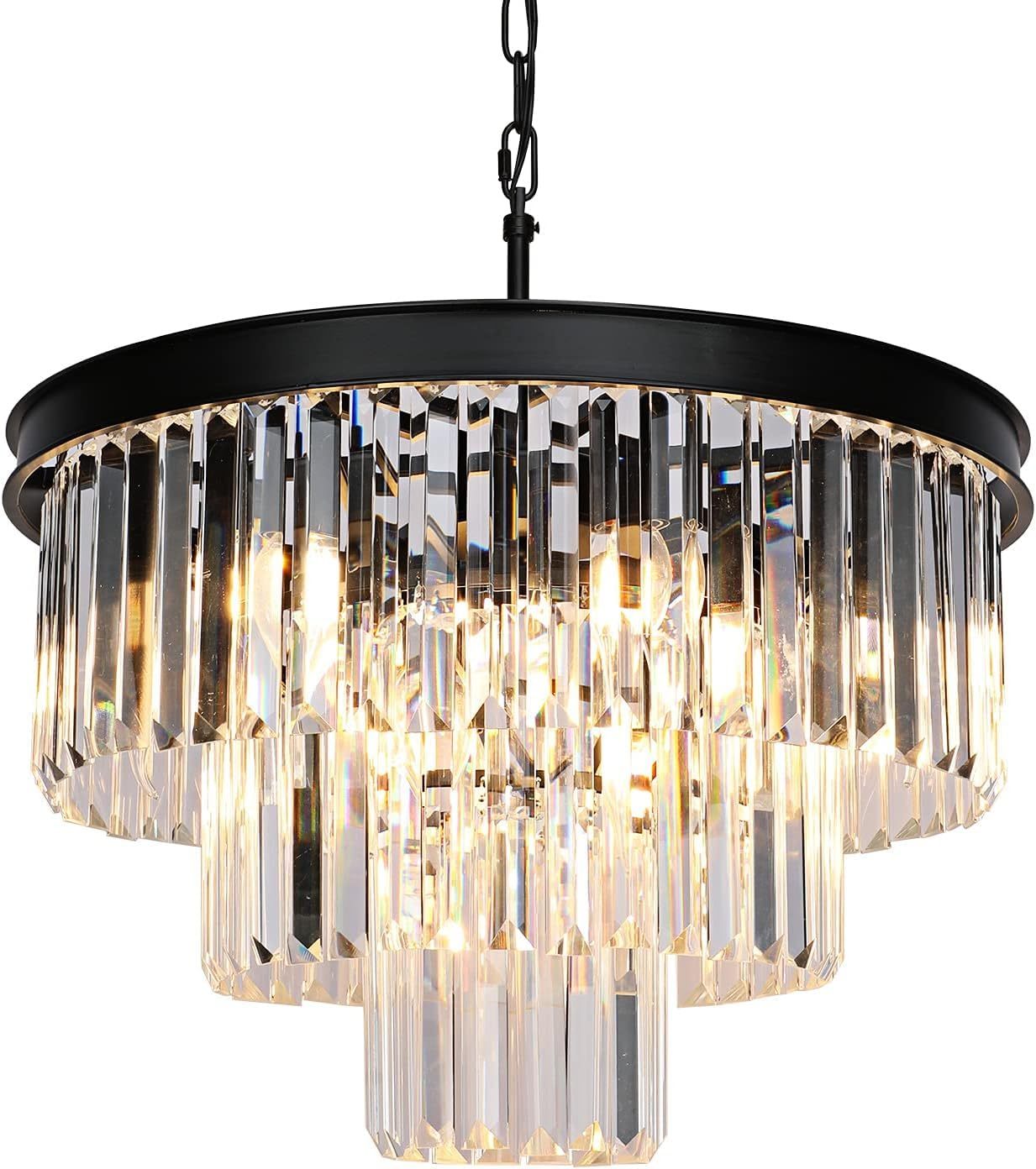 Dopwii Modern Ceiling Light, Sputnik Candeliers 8 Lights, Semi Flush Mount Pendant Lamp, Ceiling Light for Home Lamp, Dining Room, Bedroom and Kitchen (Black)