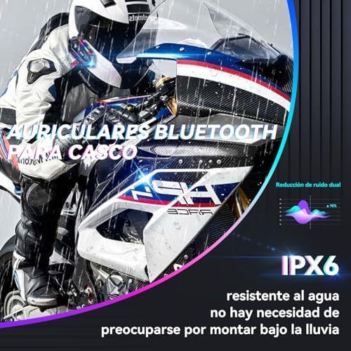 KACOTA 2023 Updated Motorcycle Bluetooth Headset with Microphone, 25 Hours of Continuous Use, IPX6 Waterproof Sports, Can Connect 2 Mobile Phones [Not a Helmet Intercom]