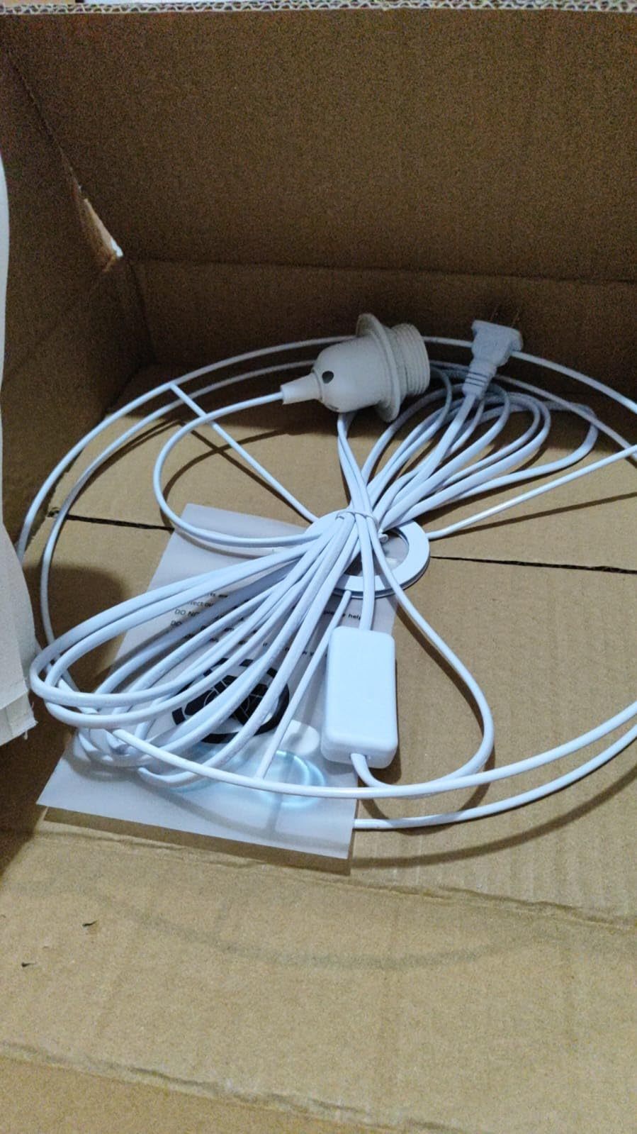Modern Pendant Lamp, Plug-in Pendant Lamp with 4.5M Cable, On/Off Switch, Beige Linen Shade, Hanging Light for Bedroom, Kitchen, Living Room, Dining Table