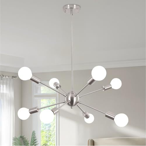 Dopwii Modern Ceiling Lamp, 4-Light Crystal Chandelier, Suitable for Indoor Ceiling Decoration in Living Room, Bedroom, Kitchen, Dining Room