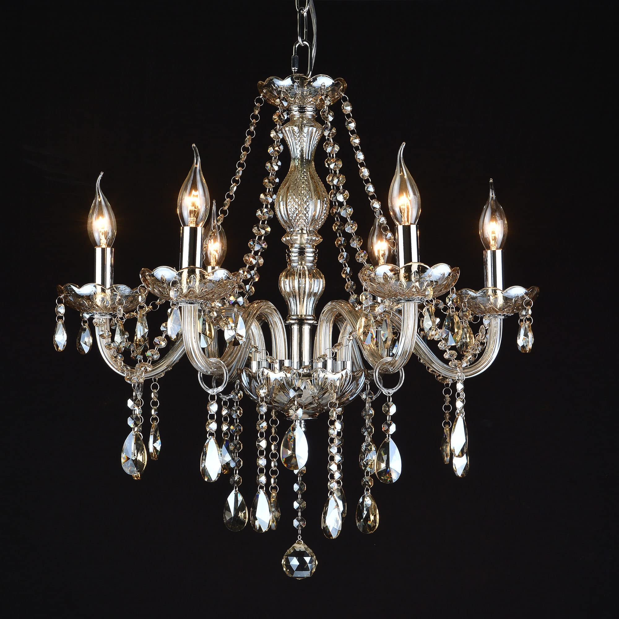 Dopwii Modern Ceiling Lamp, 4-Light Crystal Chandelier, Suitable for Indoor Ceiling Decoration in Living Room, Bedroom, Kitchen, Dining Room