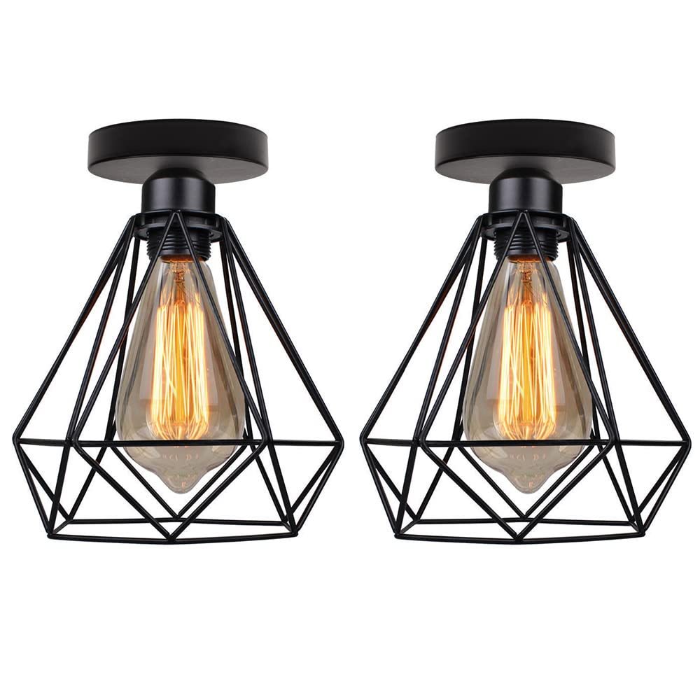 Dopwii Glass Sphere Ceiling Lamp, Modern Sputnik Chandelier with Adjustable Cable, Semi Flush Mount Pendant Light for Bedroom, Dining Room and Kitchen, E26/E27 Base (Black)