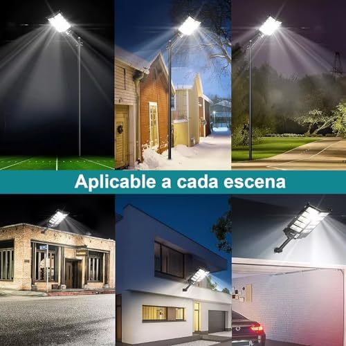 Dopwii 1800W Outdoor Solar Lamps, 800 LED Outdoor Solar Spotlight, Outdoor Solar Lamp Motion Sensor with Control, 3 Solar Light Modes, Outdoor Solar Street Light for Garage Path