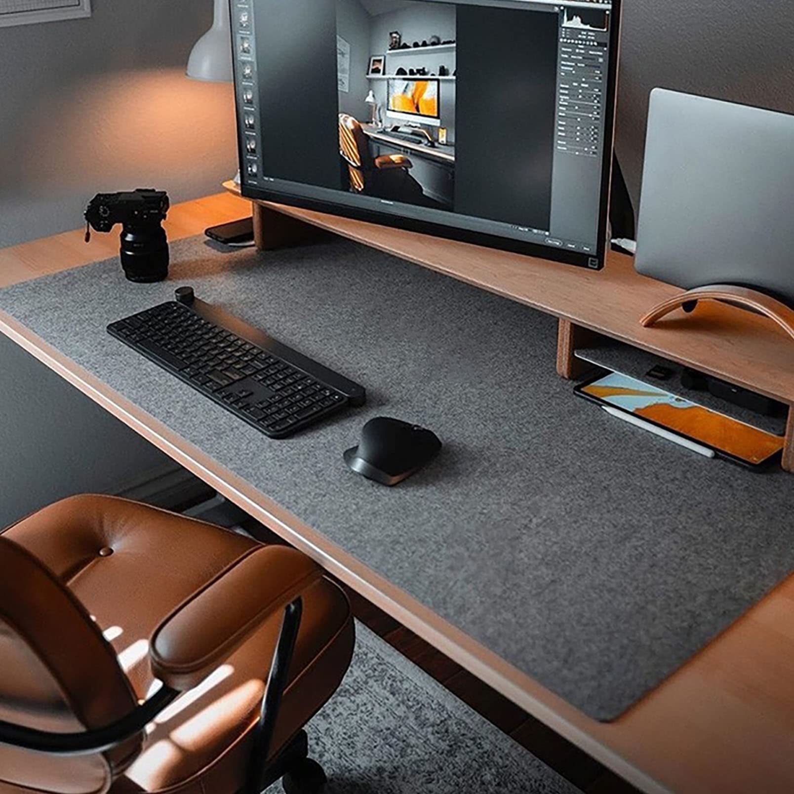 WELIKERA Large Adjustable Height Electric Lifting Desk 140 x 60 cm, Standing Gamer Desk for Home Office, with Memory and Metal T-Stand, Rustic Brown