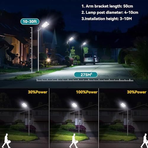 Dopwii 1800W Outdoor Solar Lamps, 800 LED Outdoor Solar Spotlight, Outdoor Solar Lamp Motion Sensor with Control, 3 Solar Light Modes, Outdoor Solar Street Light for Garage Path