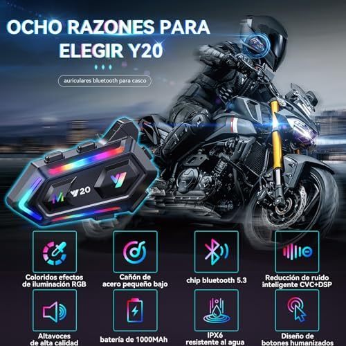 KACOTA 2023 Updated Motorcycle Bluetooth Headset with Microphone, 25 Hours of Continuous Use, IPX6 Waterproof Sports, Can Connect 2 Mobile Phones [Not a Helmet Intercom]
